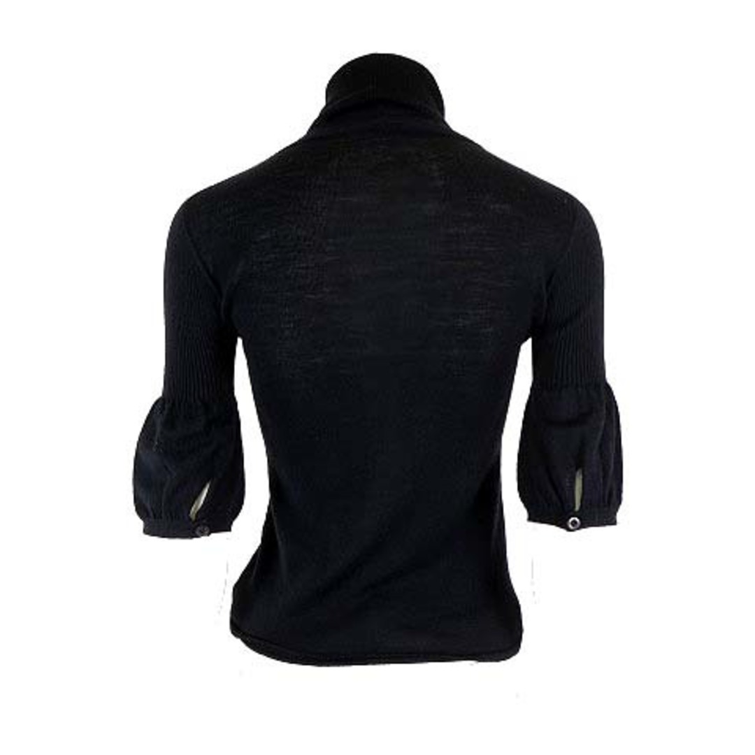 PRADA(プラダ)のプラダ PRADA ニットセーター 半袖 5分袖 タートル ウール S 38 黒 レディースのトップス(ニット/セーター)の商品写真