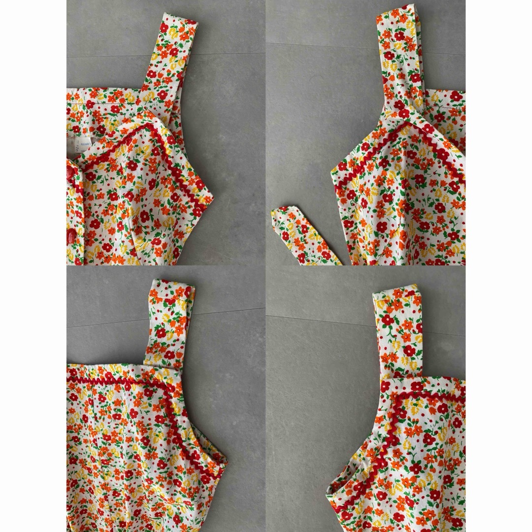 古着 ビンテージ 70s France 花柄 総柄 エプロン ドレス 古着 ビンテージ 70s France 花柄 総柄 エプロン ドレス