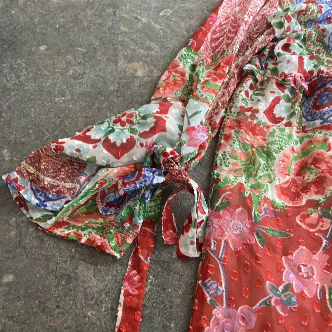 ZARA - ZARA ザラ BASIC ベーシック 花柄 ワンピース シャツ ロングの ZARA - ZARA ザラ BASIC ベーシック 花柄 ワンピース シャツ ロングの