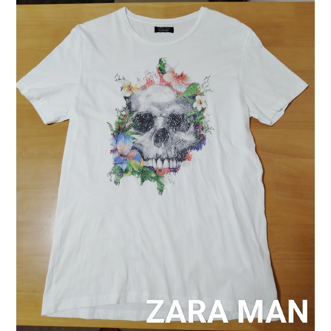 ZARA(ザラ)の【№522】ZARA MAN ザラマン Tシャツ スカル 刺繍 ビックロゴ メンズのトップス(Tシャツ/カットソー(半袖/袖なし))の商品写真