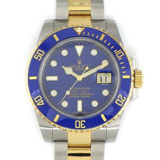 ロレックス(ROLEX)のロレックス Rolex 腕時計 サブマリーナ デイト 116613GLB 8ポイント ダイヤ インデックス ブルー文字盤 ルーレット刻印 カレンダー 回転ベゼル SS K18YG ブルー セラミック 自動巻き 【箱・保付き】 【中古】(腕時計(アナログ))