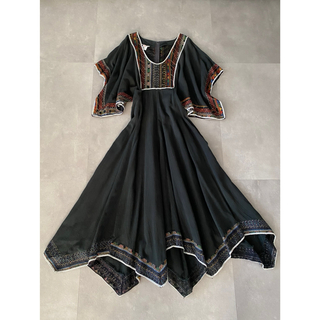 古着 アンティーク ビンテージ 70s ヨーロッパ ドレス ワンピース(ロングワンピース/マキシワンピース)
