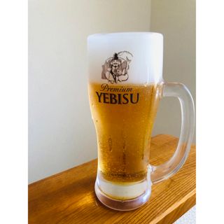 食品サンプル　エビス　ビール　水滴付き(ノベルティグッズ)