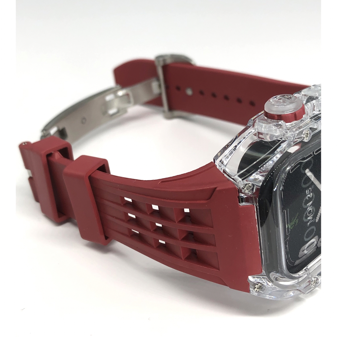 w★アップルウォッチバンド ラバーベルト カバー　Apple Watch クリア メンズの時計(ラバーベルト)の商品写真