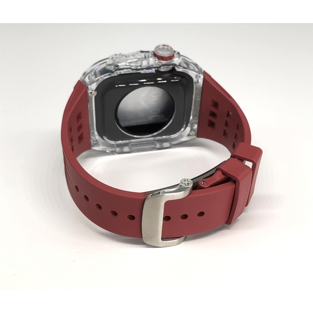 w★アップルウォッチバンド ラバーベルト カバー　Apple Watch クリア メンズの時計(ラバーベルト)の商品写真