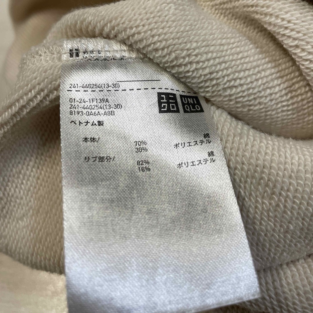 UNIQLO(ユニクロ)のユニクロ リラックススウェットシャツ（長袖）オフホワイト Mサイズ レディースのトップス(トレーナー/スウェット)の商品写真