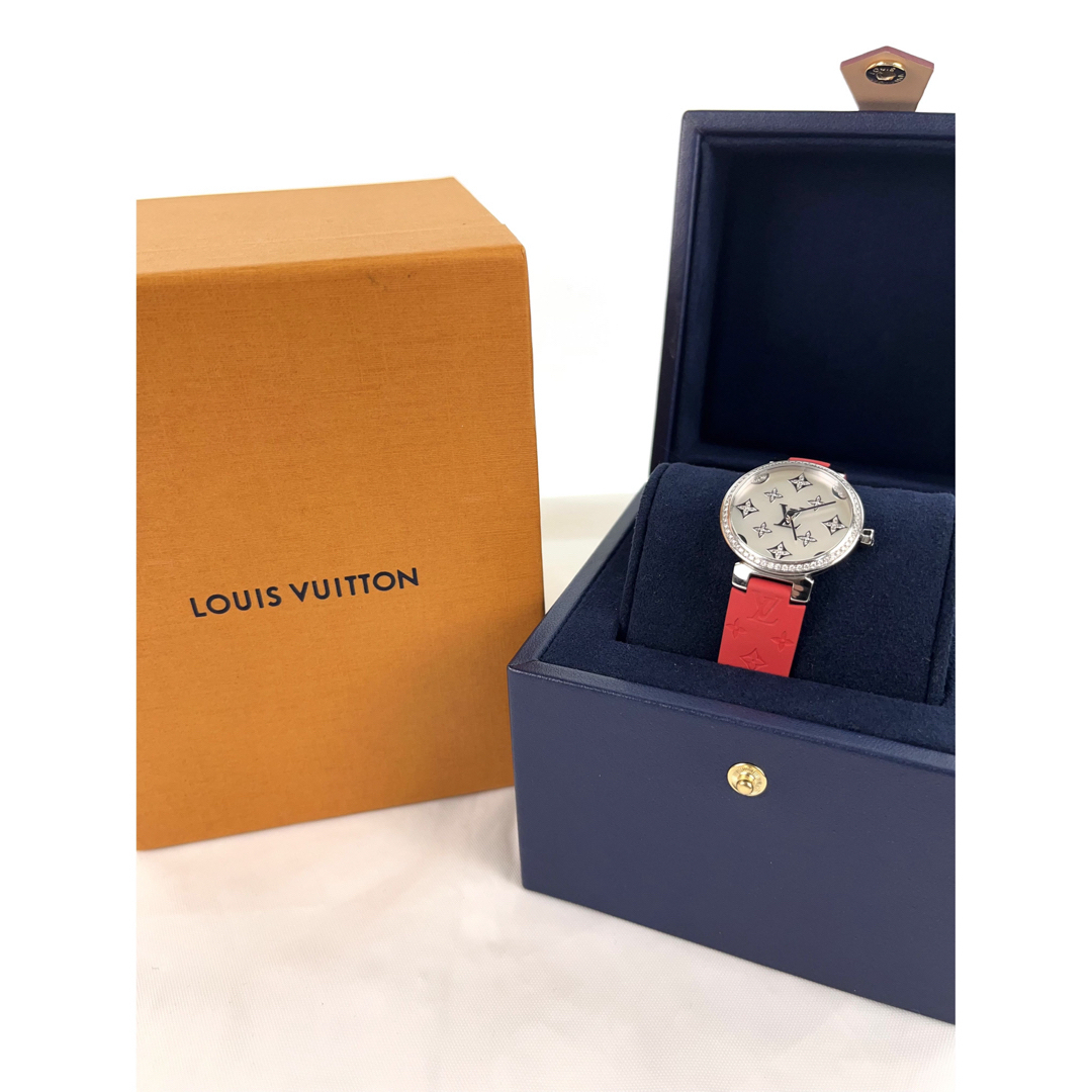 LOUIS VUITTON(ルイヴィトン)のLOUIS VUITTON タンブールスリム ダイヤベゼル シェル文字盤 レディースのファッション小物(腕時計)の商品写真