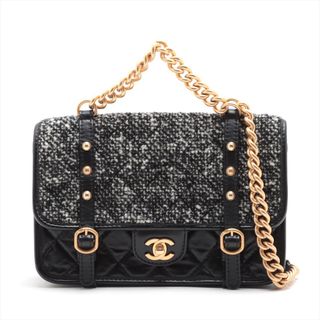 シャネル(CHANEL)のシャネル  ウール×レザー  ブラック レディース ショルダーバッグ(ショルダーバッグ)