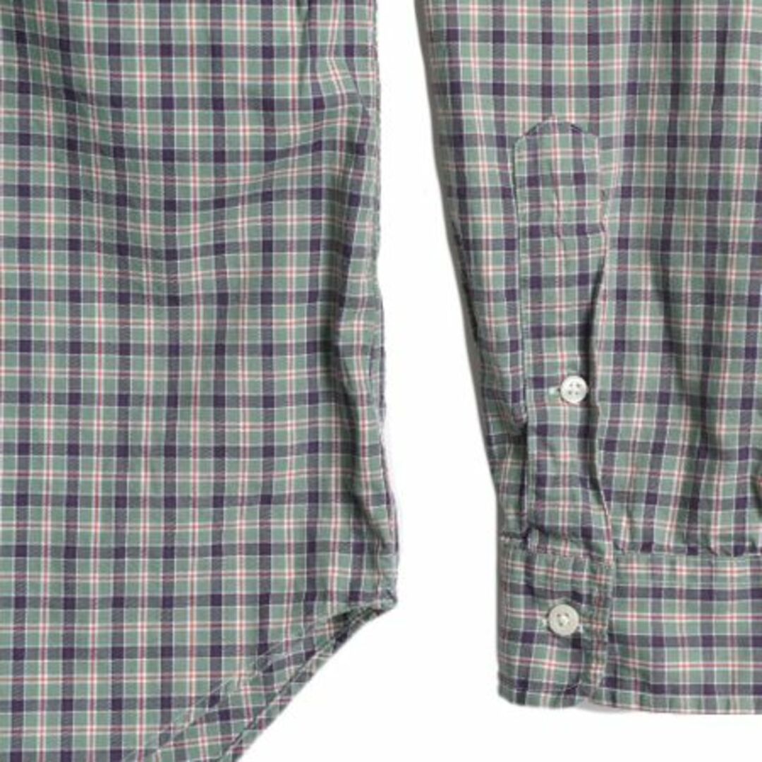 Ralph Lauren(ラルフローレン)のラルフローレン チェック 長袖 ボタンダウン シャツ メンズ XL / 古着 ポロ コットン ワンポイント ポニー刺繍 長袖シャツ 大きいサイズ BD メンズのトップス(シャツ)の商品写真