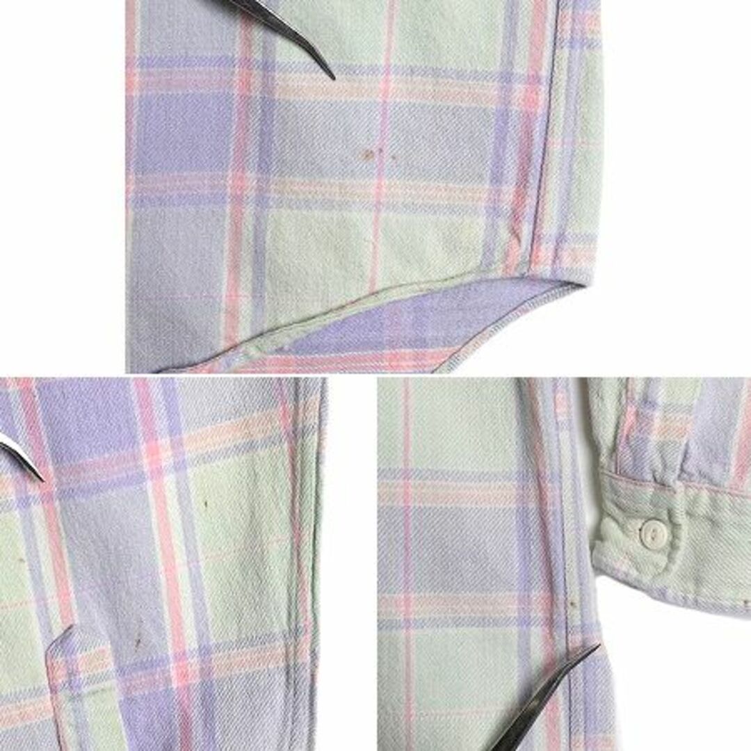 限定特別価格 90s ポロ ラルフローレン チェック ヘビー フランネル シャツ メンズ L / 90年代 オールド 長袖シャツ ネルシャツ ポニー無し ポケット付き