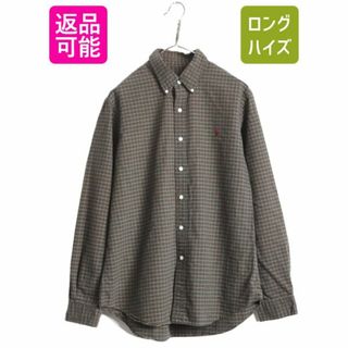 ラルフローレン(Ralph Lauren)のラルフローレン オックスフォード 長袖 ボタンダウン シャツ メンズ L / 古着 ポロ 長袖シャツ ポニー刺繍 ワンポイント チェック コットン(シャツ)