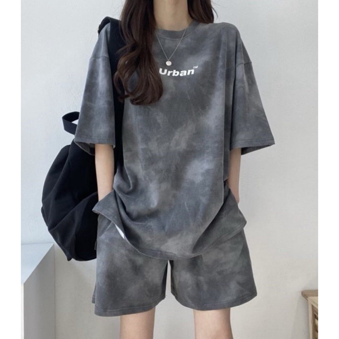 2XL Tシャツ パンツ 上下 セット グレー レディース XXL 夏服 新品 レディースのルームウェア/パジャマ(ルームウェア)の商品写真