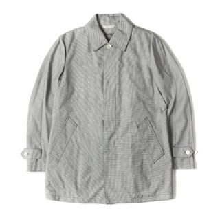 ポールスミス(Paul Smith)のPaul Smith ポールスミス コート サイズ:M ライナー付き ハウンドトゥース チェック コットン ウール ステンカラーコート 千鳥格子 風景画 裏地 グレー アウター ジャケット 上着【メンズ】【中古】(ステンカラーコート)