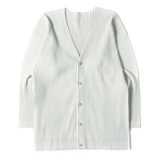 イッセイミヤケ(ISSEY MIYAKE)のISSEY MIYAKE イッセイミヤケ カーディガン サイズ:2 ポリエステル プリーツカーディガン HP55JL141 HOMME PLISSE ライトグレー トップス 長袖【メンズ】【中古】(カーディガン)