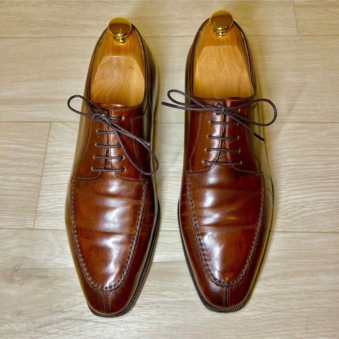 Santoni(サントーニ)のサントーニ　ブラウン茶色　25.5 ビジネス靴　ユーチップ メンズの靴/シューズ(ドレス/ビジネス)の商品写真