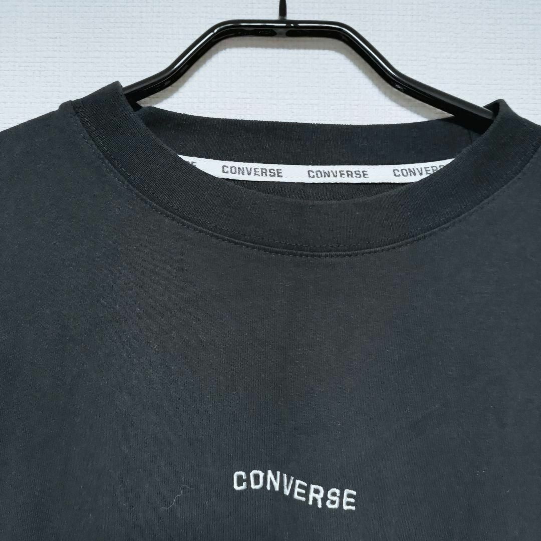 CONVERSE(コンバース)のCONVERSE　シンプルTシャツ　長袖　黒　綿100%　こなれ感　重ね着　○ レディースのトップス(Tシャツ(長袖/七分))の商品写真