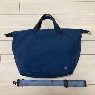 ロロピアーナ(LORO PIANA)の美品　Loro Piana ロロピアーナ ボストンバック　ネイビー(トートバッグ)