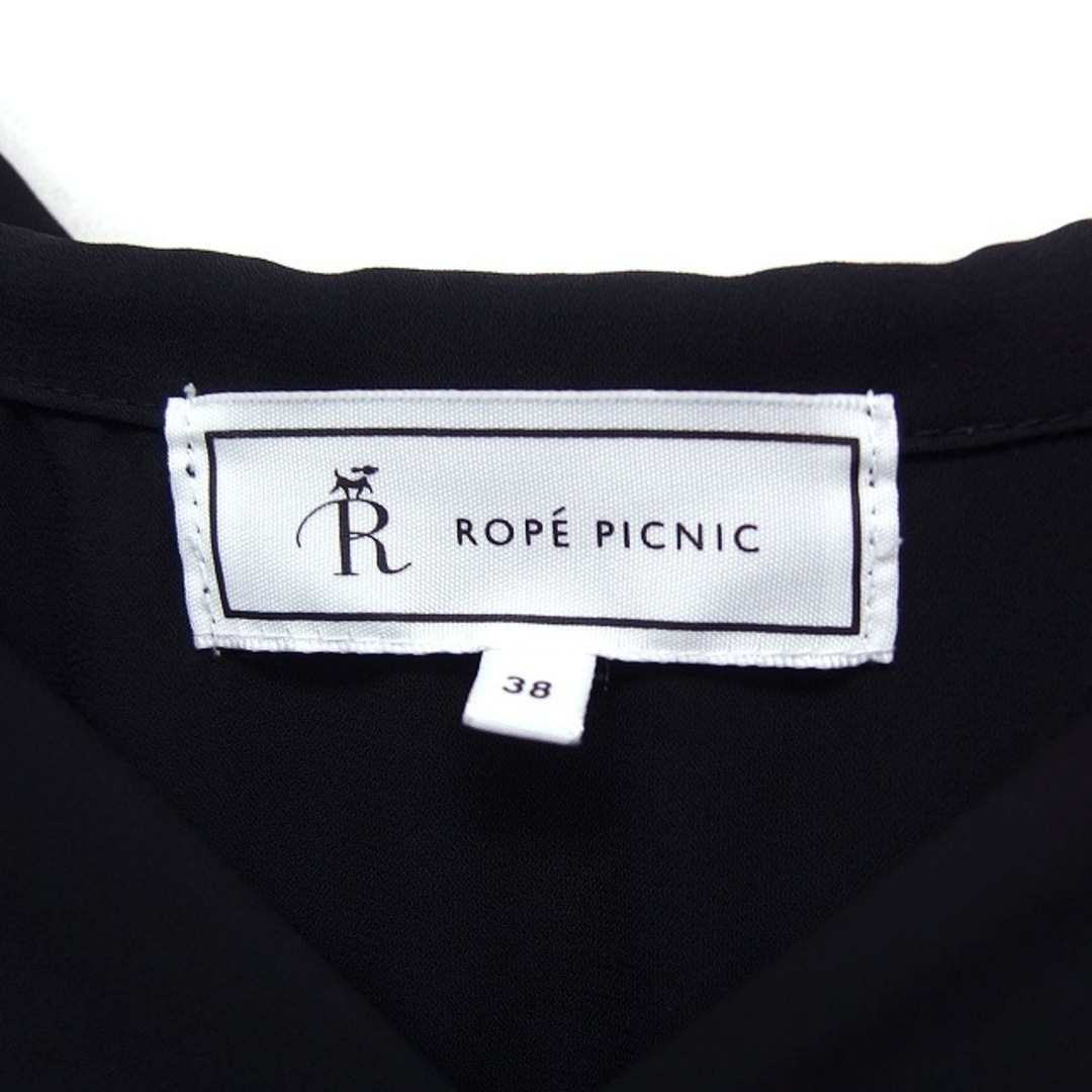 Rope' Picnic(ロペピクニック)のロペピクニック ROPE Picnic シアー スキッパー シャツ ブラウス 黒 レディースのトップス(シャツ/ブラウス(半袖/袖なし))の商品写真