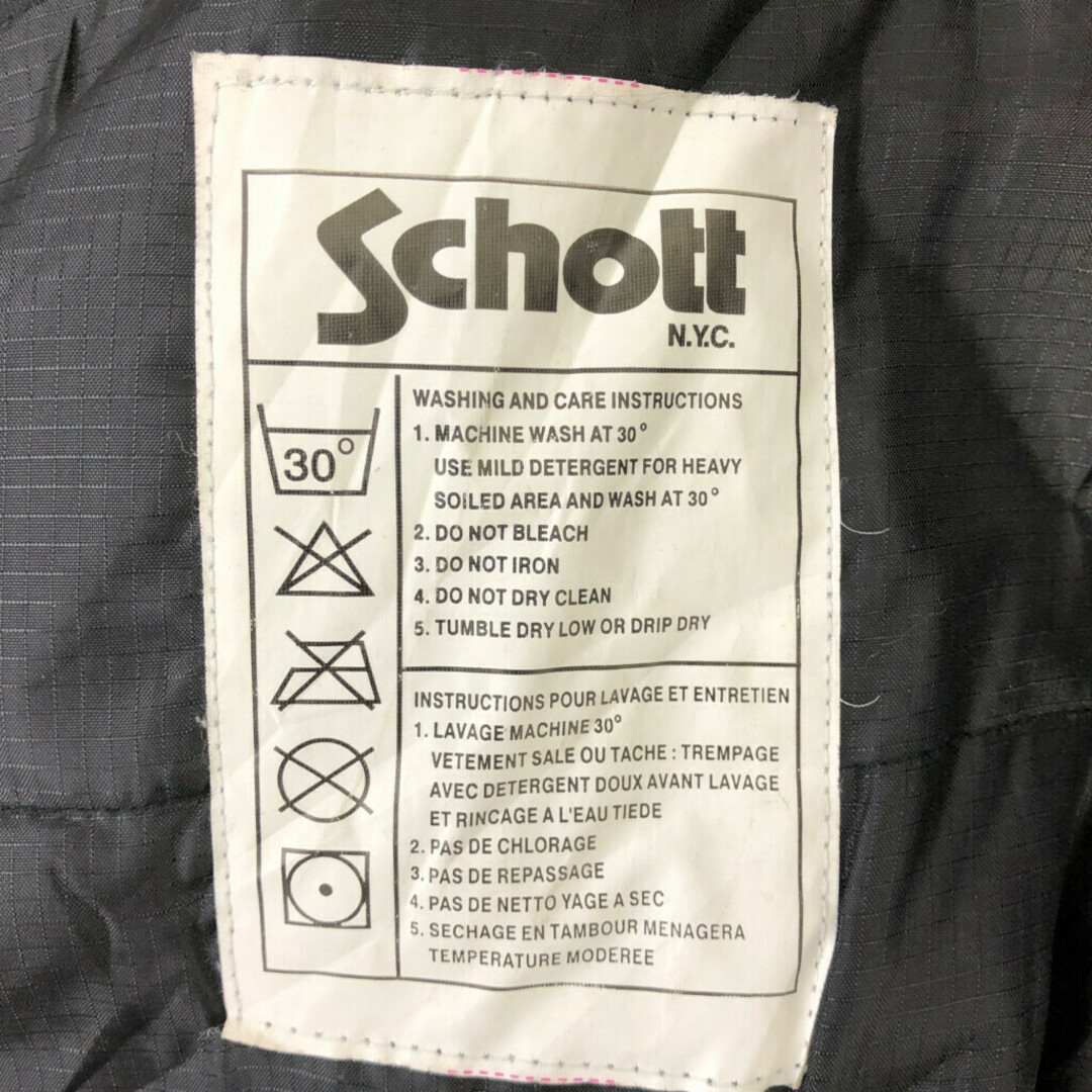 schott(ショット)のSchott ショット N-3Bタイプ 中綿 ナイロン ジャケット アウター アメカジ 戦闘服 ブラック (メンズ XL) 中古 古着 P9480 メンズのジャケット/アウター(その他)の商品写真