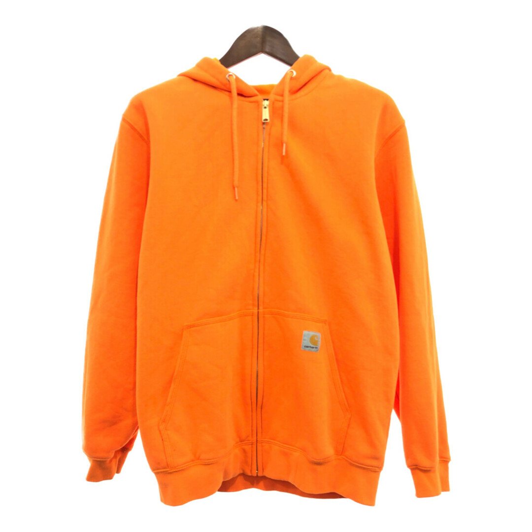 carhartt(カーハート)のCarhartt カーハート 背面プリント フルジップ パーカー トップス ワーク オレンジ (メンズ M) 中古 古着 P9487 メンズのトップス(パーカー)の商品写真