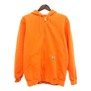 カーハート(carhartt)のCarhartt カーハート 背面プリント フルジップ パーカー トップス ワーク オレンジ (メンズ M) 中古 古着 P9487(パーカー)