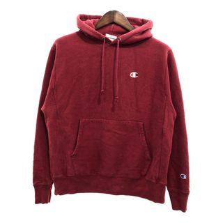 チャンピオン(Champion)のChampion チャンピオン リバースウィーブ ワンポイントロゴ パーカー トップス レッド (メンズ M) 中古 古着 P9550(パーカー)