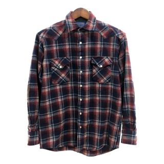 ペンドルトン(PENDLETON)の90年代 PENDLETON ペンドルトン ウール ウエスタンシャツ アメカジ エルボーパッチ チェック マルチカラー (メンズ M) 中古 古着 P9581(シャツ)