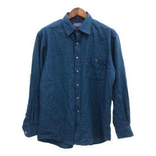 ペンドルトン(PENDLETON)のPENDLETON ペンドルトン ウールシャツ エルボーパッチ トップス アメカジ ブルー (メンズ L) 中古 古着 P9582(シャツ)