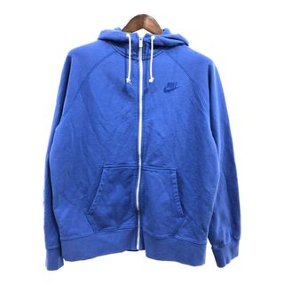 ナイキ(NIKE)のNIKE ナイキ フルジップ パーカー トップス スポーツ ワンポイントロゴ ブルー (メンズ XL) 中古 古着 P9594(パーカー)