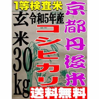 送料無料 一等検査米 令和5年度産 京都 丹後 玄米 コシヒカリ 30kg(米/穀物)