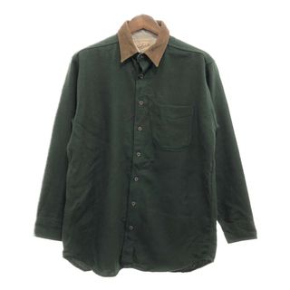 ウールリッチ(WOOLRICH)の90年代 USA製 WOOLRICH ウールリッチ ウール 長袖シャツ トップス アメカジ グリーン (メンズ L) 中古 古着 P9689(シャツ)