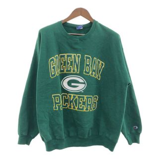 チャンピオン(Champion)の90年代 Champion チャンピオン NFL グリーンベイ・パッカーズ スウェット スポーツ プロチーム グリーン (メンズ XL) 中古 古着 P9701(スウェット)