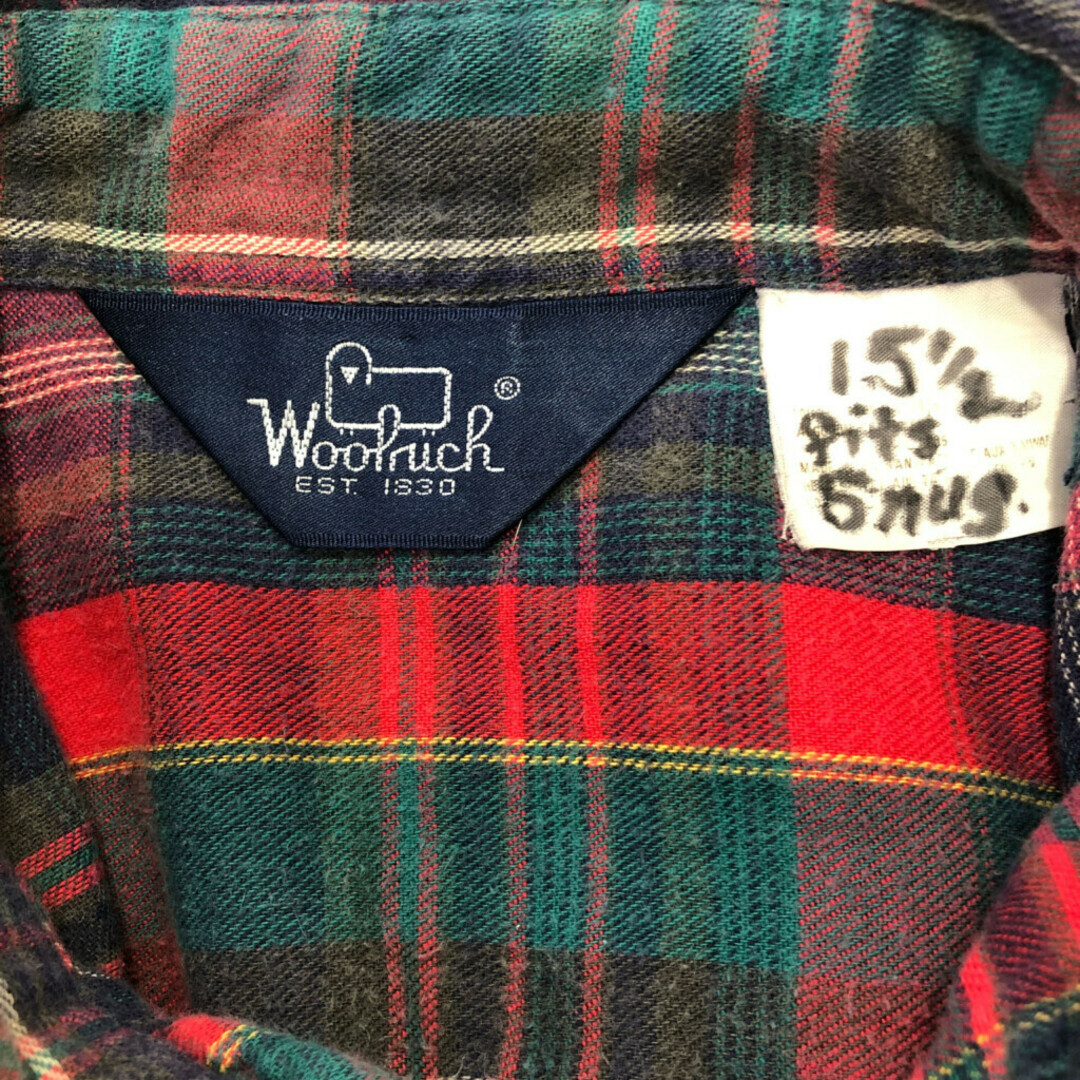 WOOLRICH(ウールリッチ)の80年代 WOOLRICH ウールリッチ ボタンダウン 長袖シャツ トップス チェック マルチカラー (メンズ M相当) 中古 古着 P9721 メンズのトップス(シャツ)の商品写真