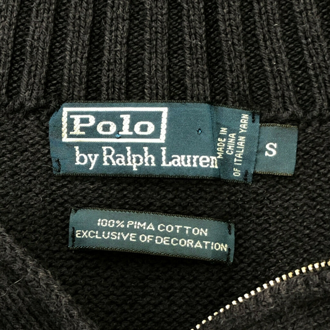 POLO RALPH LAUREN(ポロラルフローレン)のPolo by Ralph Lauren ポロ ラルフローレン ハーフジップ ドライバーズニット セーター トップス ネイビー (メンズ S) 中古 古着 P9732 メンズのトップス(ニット/セーター)の商品写真