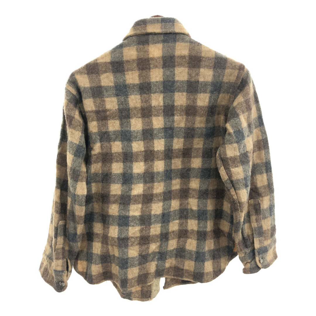 WOOLRICH(ウールリッチ)の70年代 USA製 WOOLRICH ウールリッチ ウールシャツ トップス アメカジ ヴィンテージ チェック ブラウン (メンズ M) 中古 古着 P9754 メンズのトップス(シャツ)の商品写真