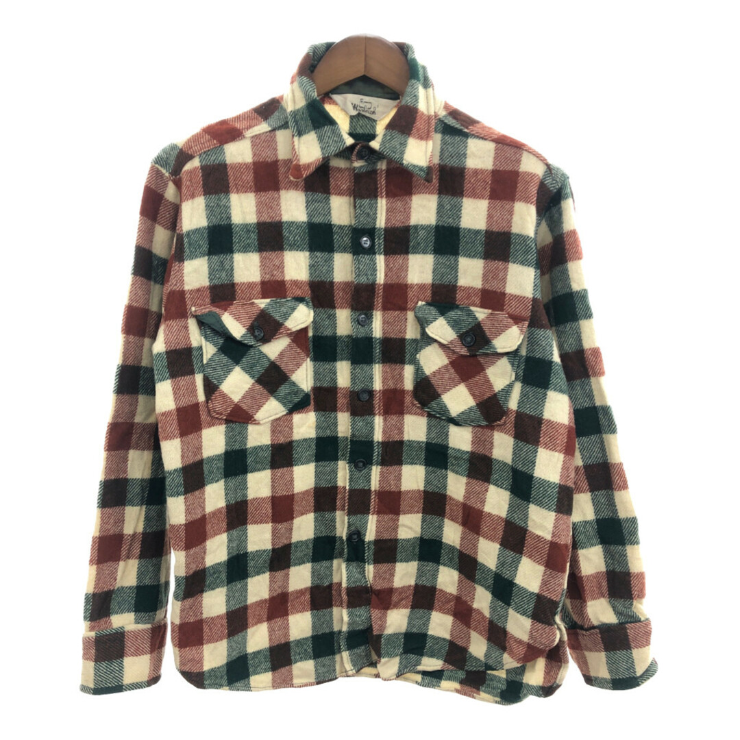 WOOLRICH(ウールリッチ)の70年代 WOOLRICH ウールリッチ ウールシャツ トップス アメカジ ヴィンテージ チェック (メンズ XL) 中古 古着 P9755 メンズのトップス(シャツ)の商品写真