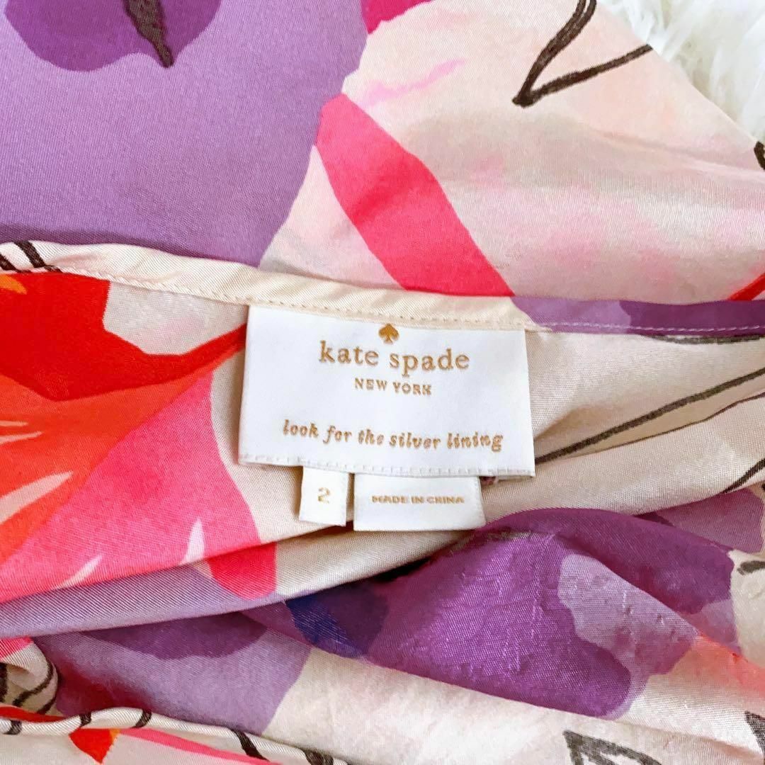 kate spade new york(ケイトスペードニューヨーク)のケイトスペード ワンピース 花柄 半袖ワンピ 派手 柄物 総柄 フラワー フレア レディースのワンピース(ひざ丈ワンピース)の商品写真