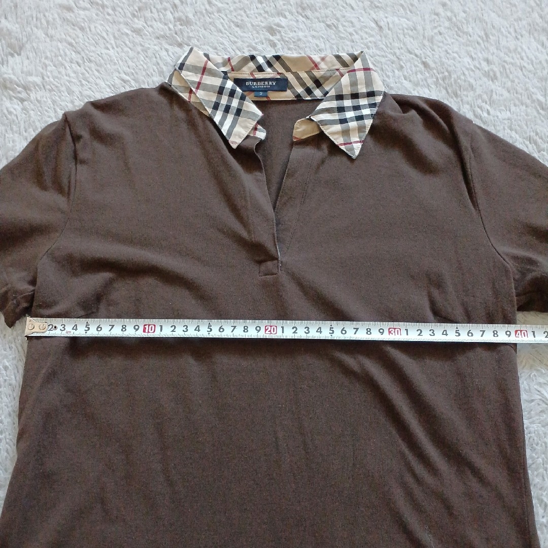 BURBERRY(バーバリー)のBURBERRY LONDON  襟チェック スキッパー シャツ ポロシャツ レディースのトップス(ポロシャツ)の商品写真