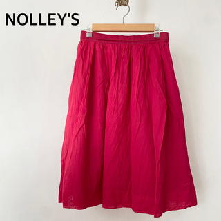 ノーリーズ(NOLLEY'S)のNOLLEY'S ノーリーズ　レッド　コットン　スカート　ボトムス(ひざ丈スカート)