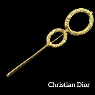 クリスチャンディオール(Christian Dior)の【極美品】Christian Dior ブローチ ロング オーバル 鱗(ブローチ/コサージュ)