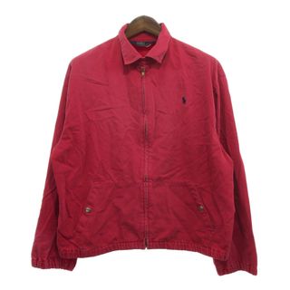 ポロラルフローレン(POLO RALPH LAUREN)の90年代 Polo by Ralph Lauren ポロ ラルフローレン ワンポイントロゴ スイングトップ ジャケット レッド (メンズ L) 中古 古着 P9848(その他)