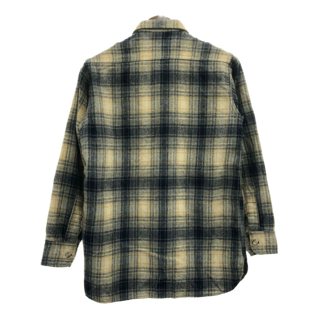 WOOLRICH(ウールリッチ)の70年代 USA製 WOOLRICH ウールリッチ ウールシャツ トップス アメカジ ヴィンテージ チェック ネイビー (メンズ M) 中古 古着 P9852 メンズのトップス(シャツ)の商品写真