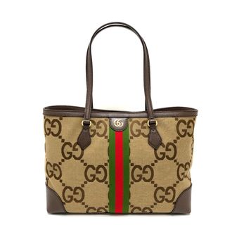 グッチ(Gucci)のグッチ GUCCI ジャンボGG シェリーライン 631685 トートバッグ トートバッグ キャンバス/レザー ベージュ 未使用(ショルダーバッグ)