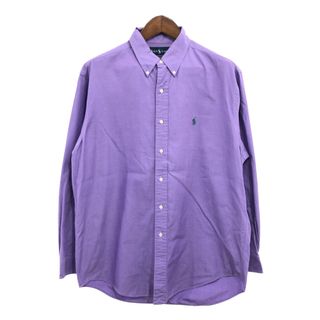 ポロラルフローレン(POLO RALPH LAUREN)の90年代 Polo by Ralph Lauren ポロ ラルフローレン YARMOUTH 長袖シャツ カジュアル パープル (メンズ) 中古 古着 P9911(シャツ)