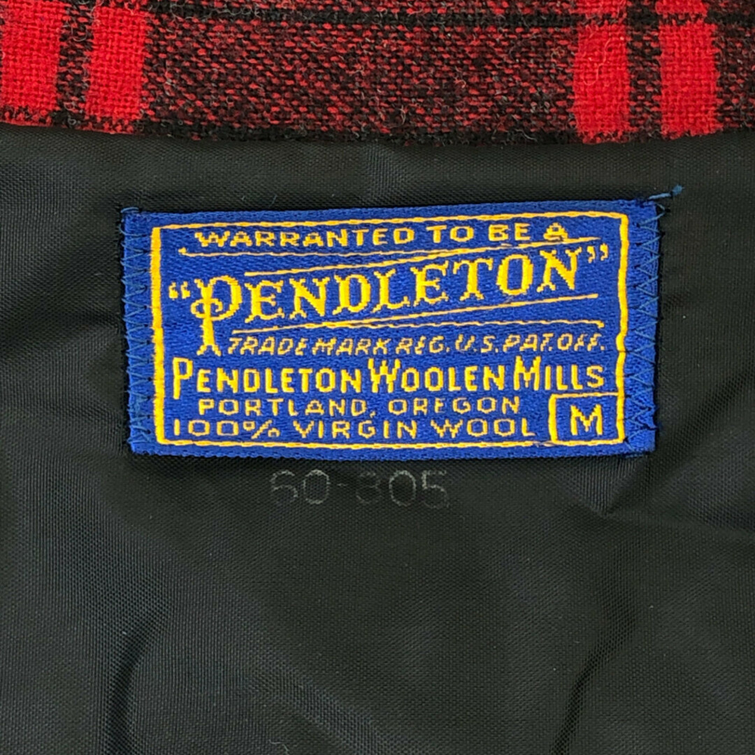 PENDLETON(ペンドルトン)の50年代 PENDLETON ペンドルトン チェック柄 ウール テーラード ジャケット アウター アメカジ レッド (メンズ M) 中古 古着 P9945 メンズのジャケット/アウター(その他)の商品写真