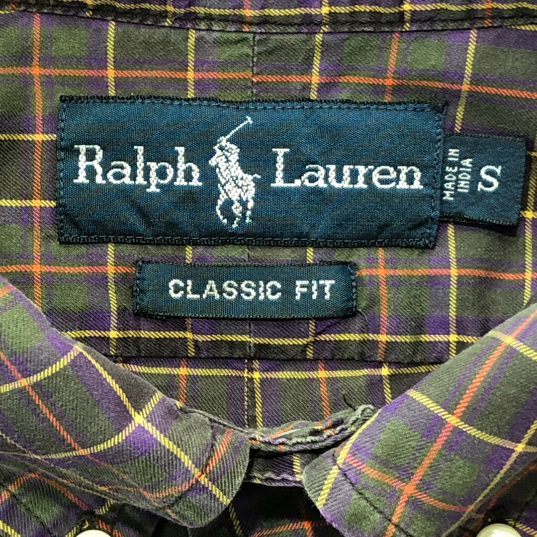 POLO RALPH LAUREN(ポロラルフローレン)の90年代 Polo by Ralph Lauren ポロ ラルフローレン classc fit 長袖シャツ アメカジ チェック マルチカラー (メンズ S) 中古 古着 P9974 メンズのトップス(シャツ)の商品写真