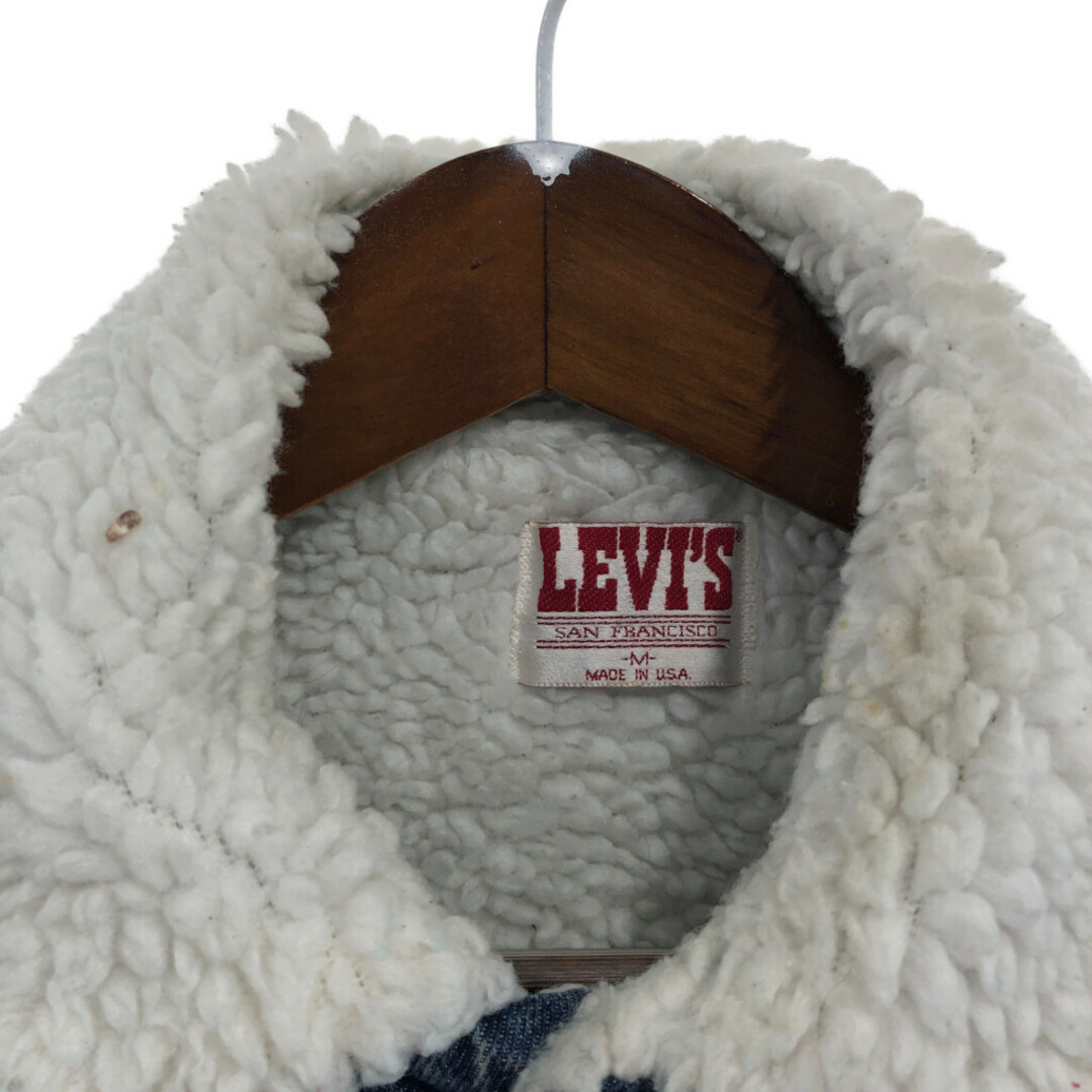 Levi's(リーバイス)の80年代 USA製 Levi's リーバイス 70609 裏地ボア デニム トラッカー ジャケット アウター アメカジ ブルー (メンズ M) 中古 古着 Q0029 メンズのジャケット/アウター(その他)の商品写真