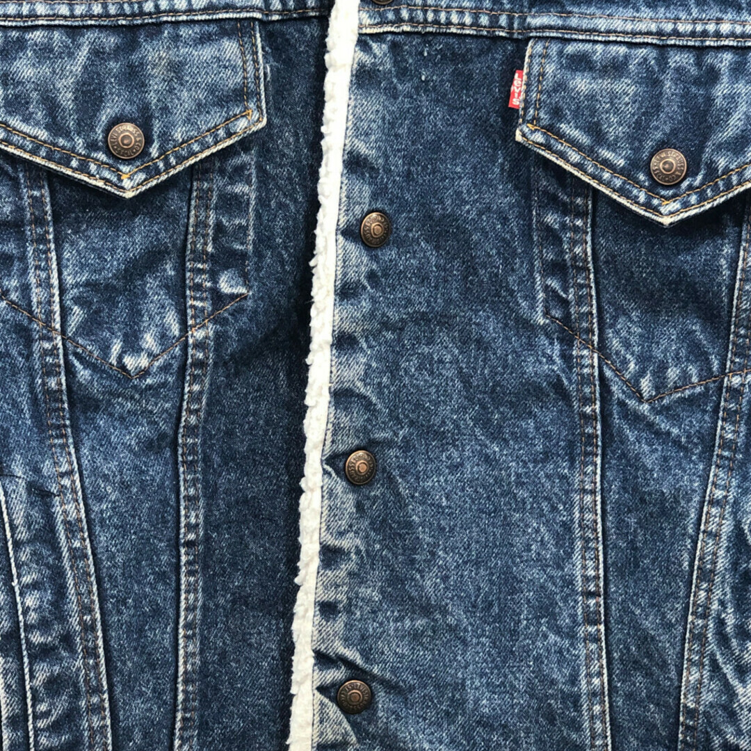 Levi's(リーバイス)の80年代 USA製 Levi's リーバイス 70609 裏地ボア デニム トラッカー ジャケット アウター アメカジ ブルー (メンズ M) 中古 古着 Q0029 メンズのジャケット/アウター(その他)の商品写真