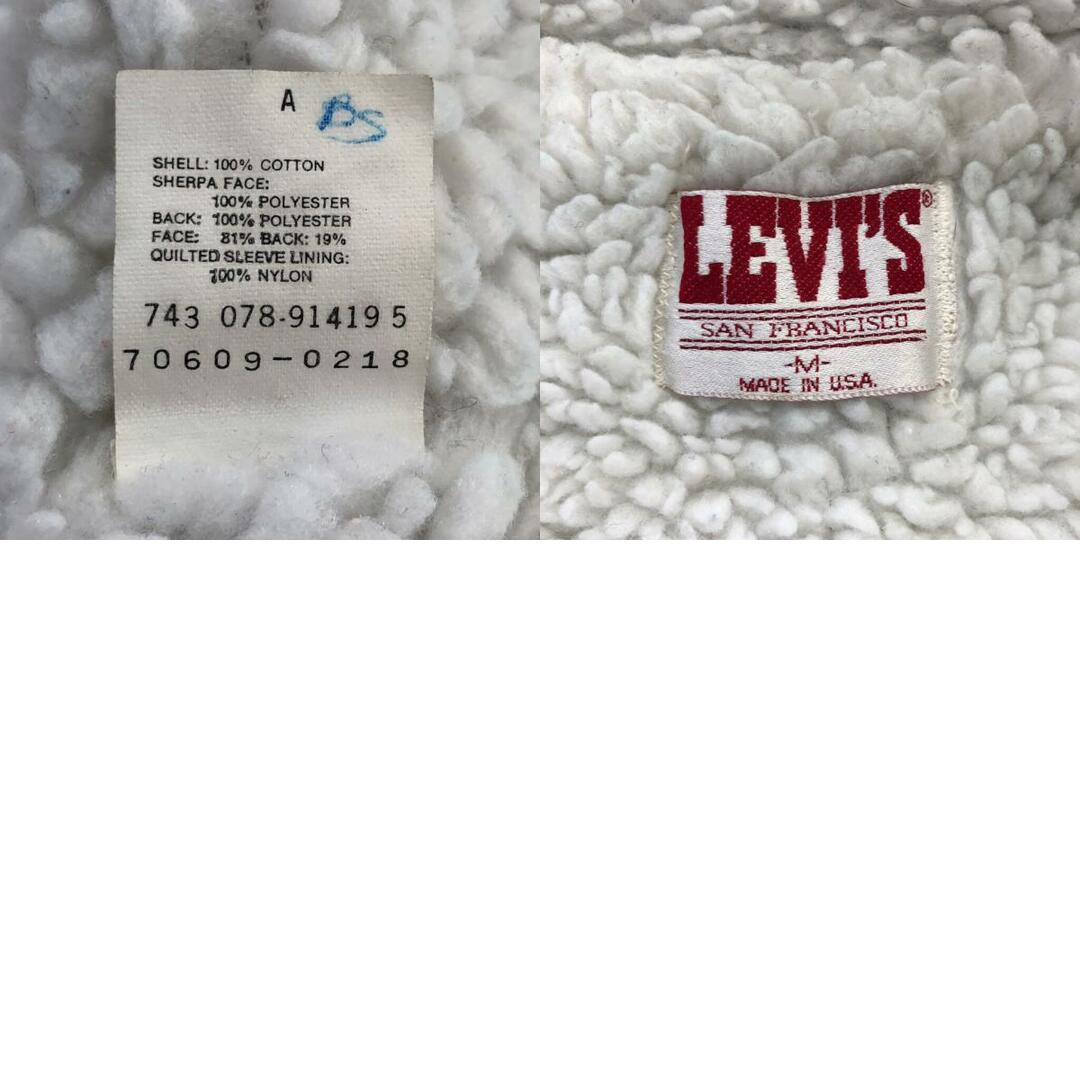 Levi's(リーバイス)の80年代 USA製 Levi's リーバイス 70609 裏地ボア デニム トラッカー ジャケット アウター アメカジ ブルー (メンズ M) 中古 古着 Q0029 メンズのジャケット/アウター(その他)の商品写真