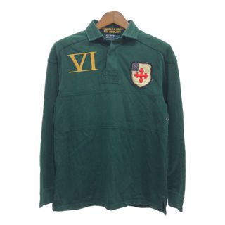 ポロラルフローレン(POLO RALPH LAUREN)のPolo by Ralph Lauren ポロ ラルフローレン コットン ラガーシャツ アメカジ スポーツ グリーン (メンズ M) 中古 古着 Q0045(ポロシャツ)